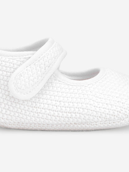 Paz Rodriguez Baby Girls Cotton Knit Pre-Walkers in White