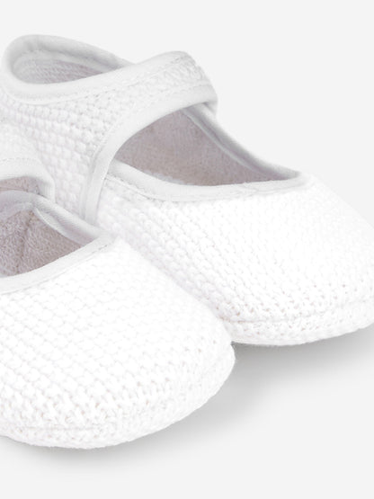 Paz Rodriguez Baby Girls Cotton Knit Pre-Walkers in White