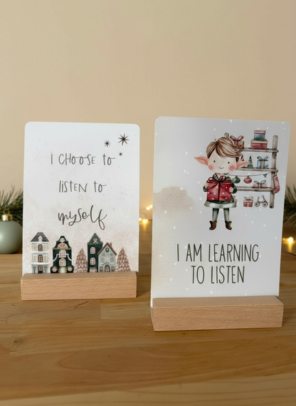 Duo de cartes d'affirmation festive (adulte et enfant)
