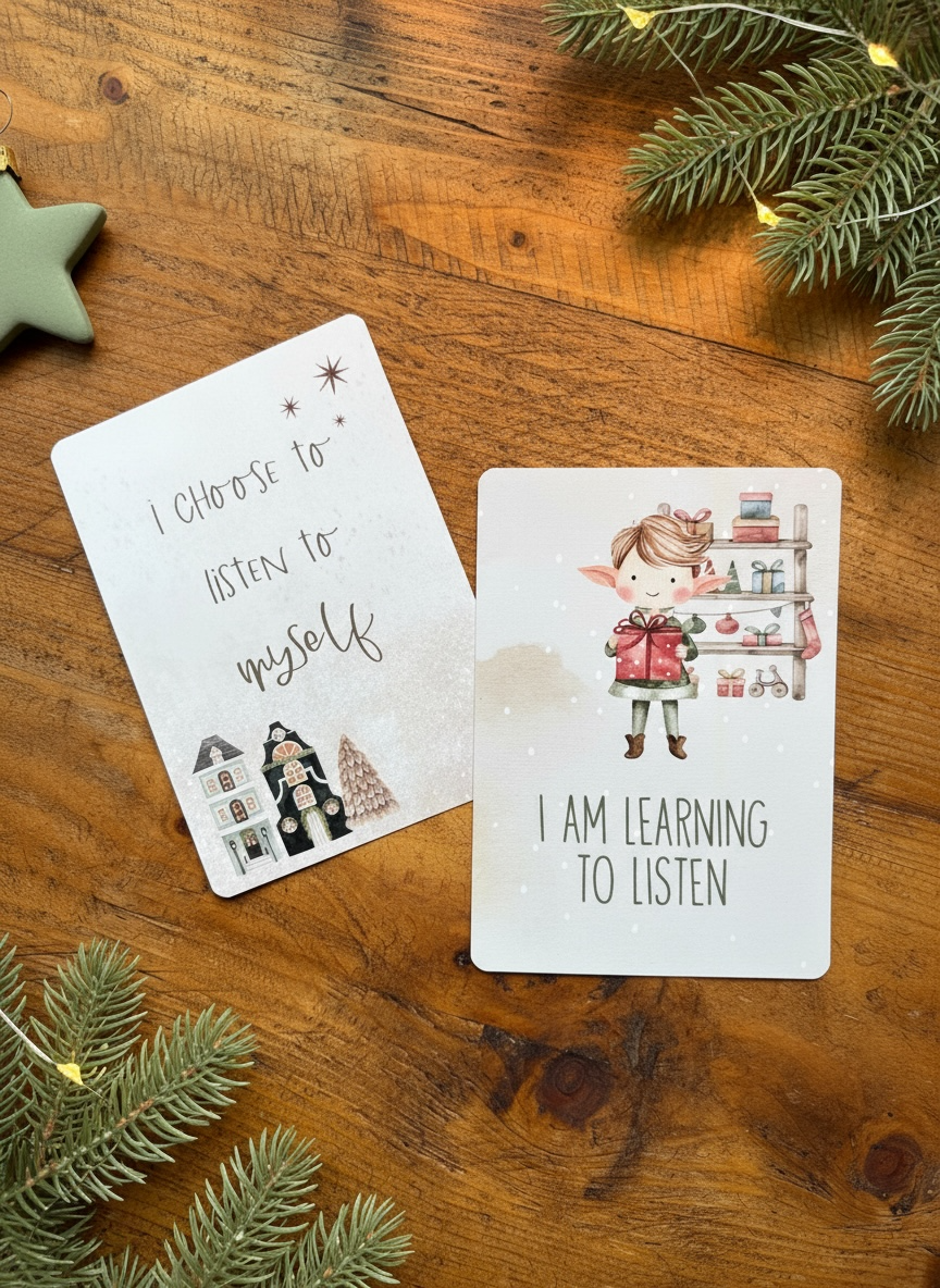 Duo de cartes d'affirmation festive (adulte et enfant)
