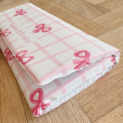 Travel Changing Mat - Pink Bows