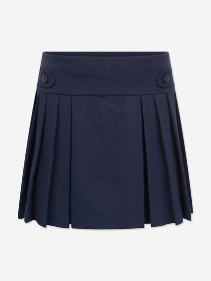 Ralph Lauren Girls Pleated Jersey Skort in Navy