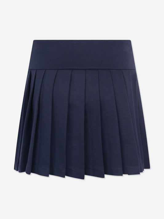 Ralph Lauren Girls Pleated Jersey Skort in Navy
