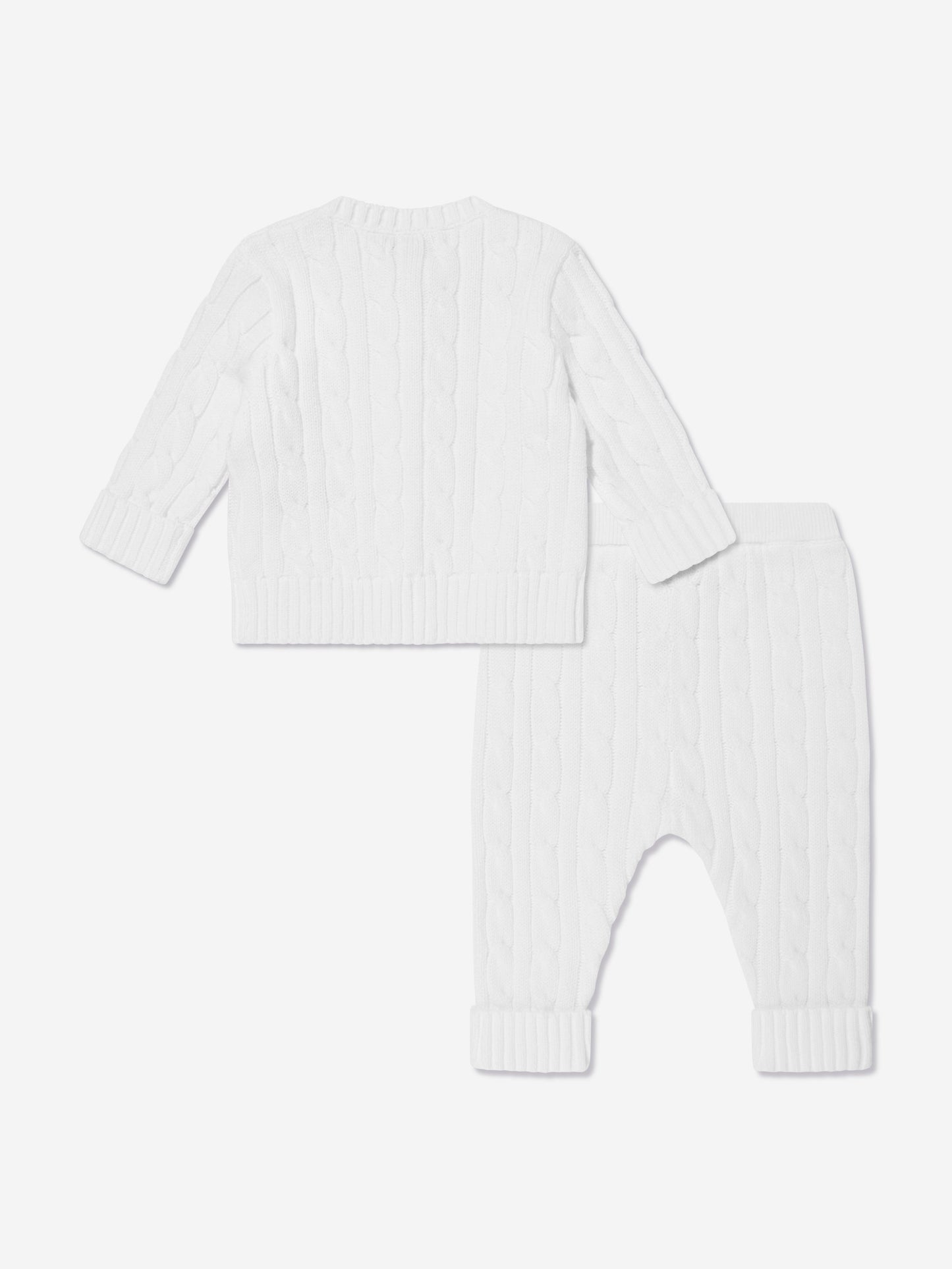 Ralph Lauren Baby Boys Cotton Trouser Set in White
