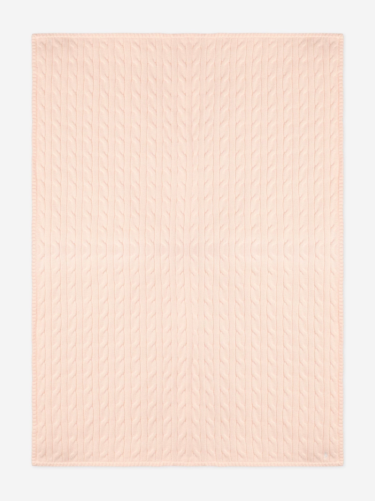 Ralph Lauren Baby Girls Cotton Cable Knit Blanket in Pink (101cm)