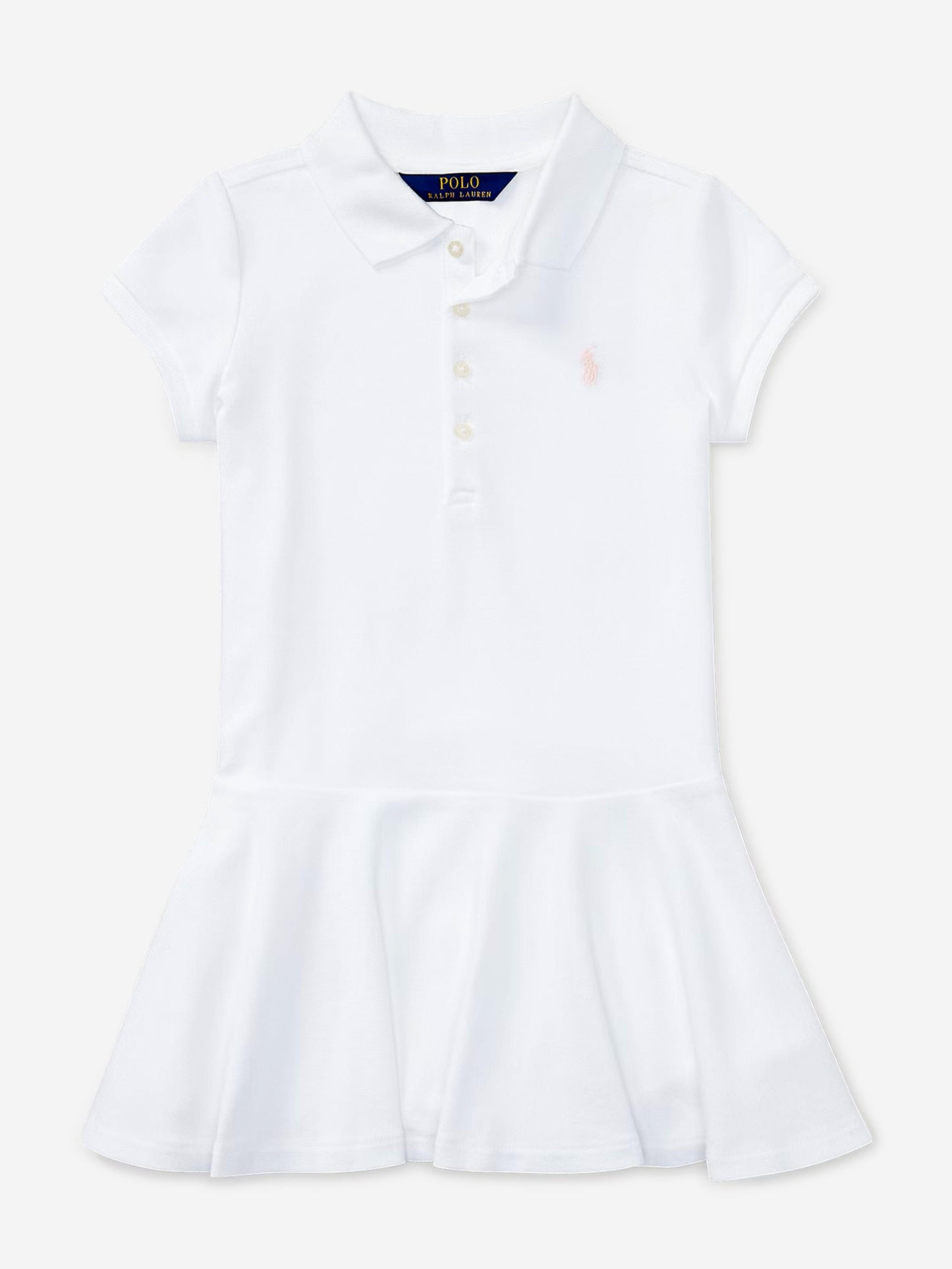 Ralph Lauren Girls Cotton Polo Dress in White