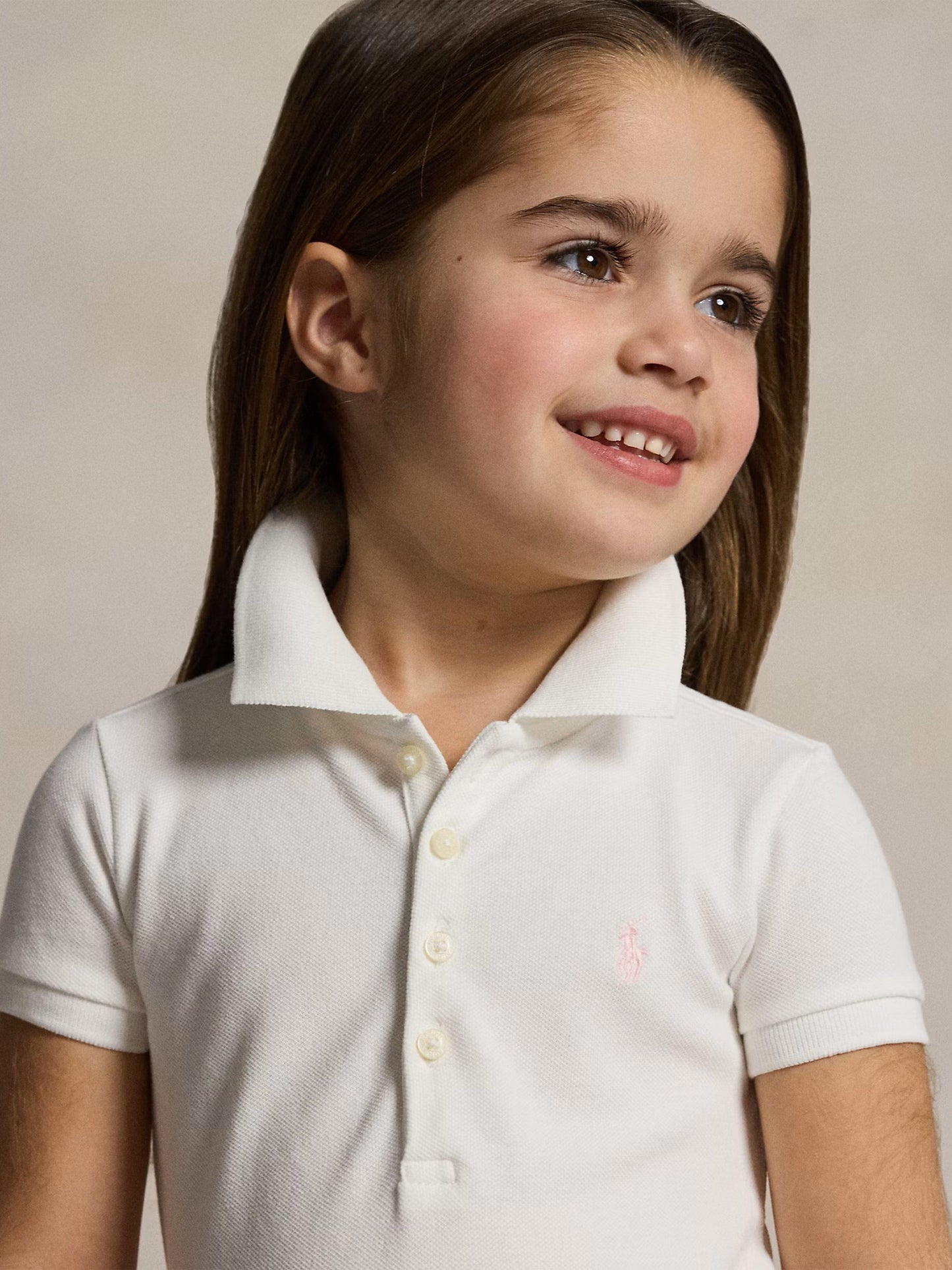 Ralph Lauren Girls Cotton Polo Dress in White