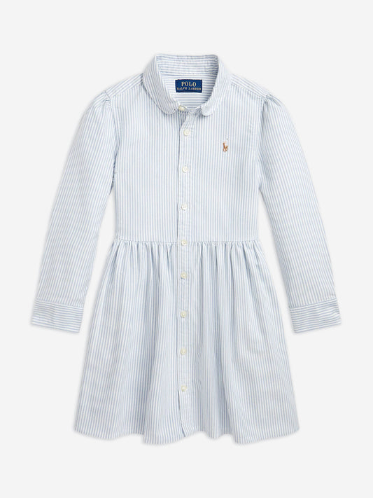 Ralph Lauren Girls Classic Oxford Shirt Dress in Blue