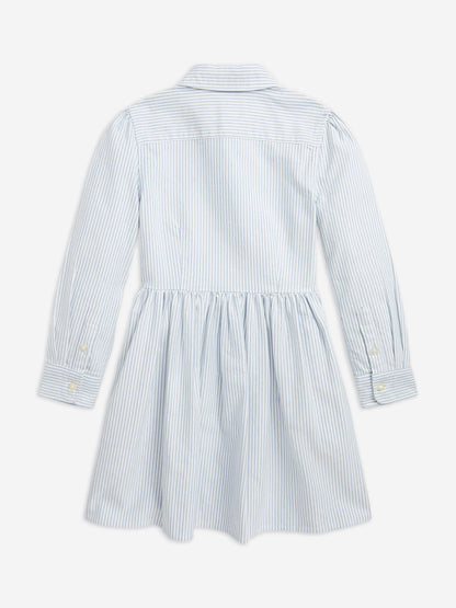 Ralph Lauren Girls Classic Oxford Shirt Dress in Blue
