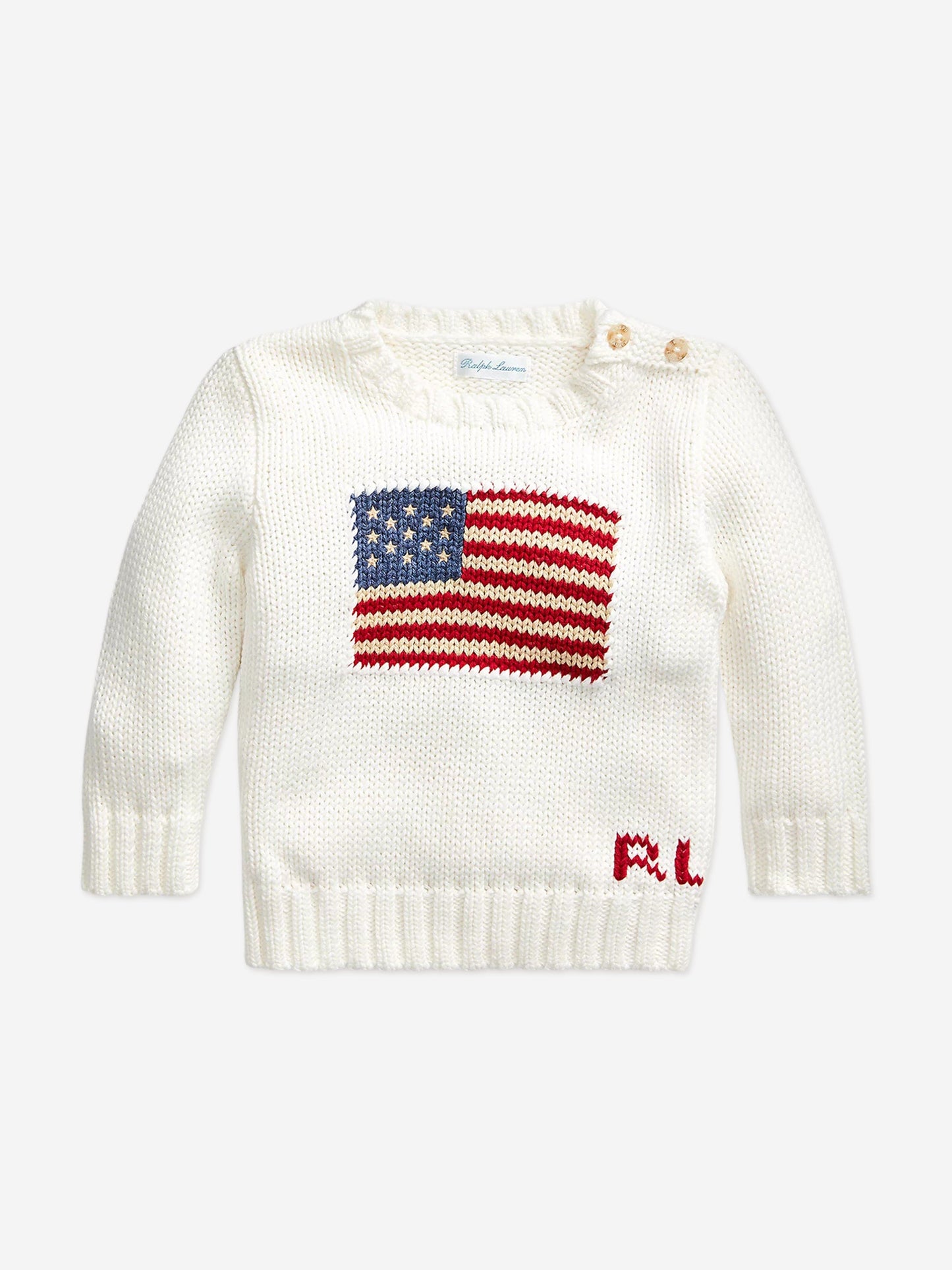 Ralph Lauren Baby Boys Flag Jumper in White