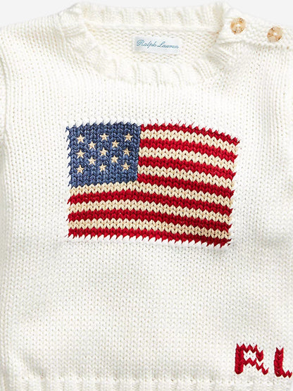 Ralph Lauren Baby Boys Flag Jumper in White