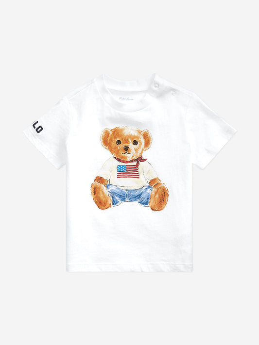 Ralph Lauren Baby Boys Polo Bear T-Shirt in White
