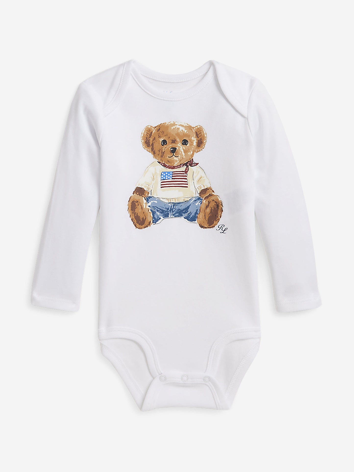 Ralph Lauren Baby Boys Bear Bodysuit Set in White