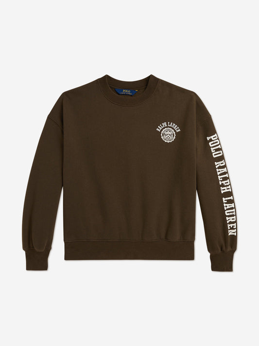 Ralph Lauren Girls Polo Sweatshirt in Brown