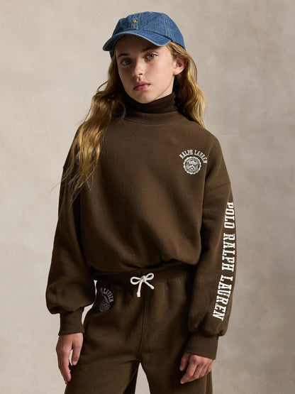 Ralph Lauren Girls Polo Sweatshirt in Brown
