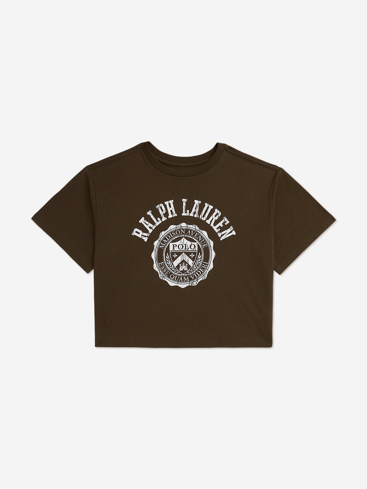 Ralph Lauren Girls Polo Logo T-Shirt in Brown