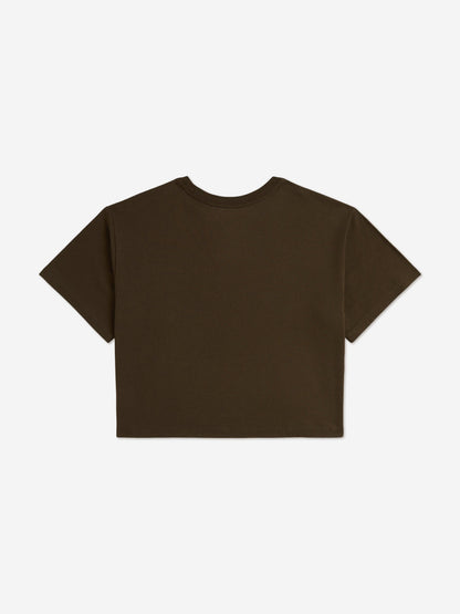 Ralph Lauren Girls Polo Logo T-Shirt in Brown