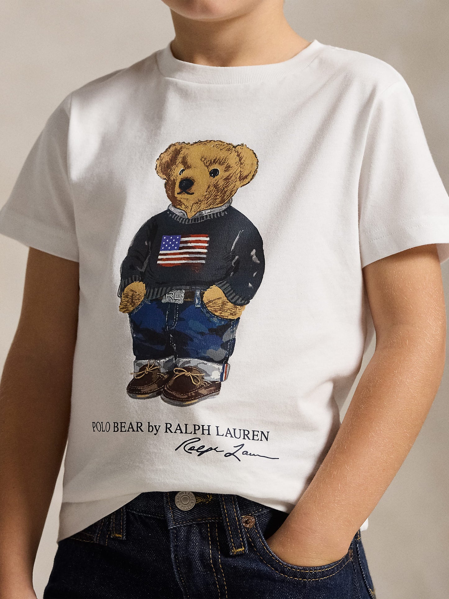 Ralph Lauren Boys Polo Bear T-Shirt in White