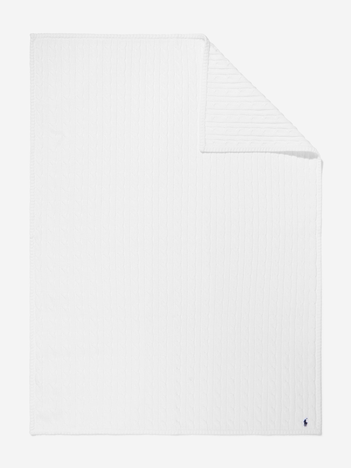 Ralph Lauren Baby Cable Knit Blanket in White (130cm x 180cm)
