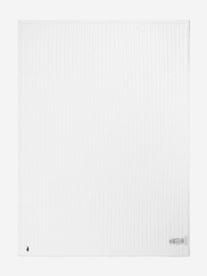 Ralph Lauren Baby Cable Knit Blanket in White (130cm x 180cm)