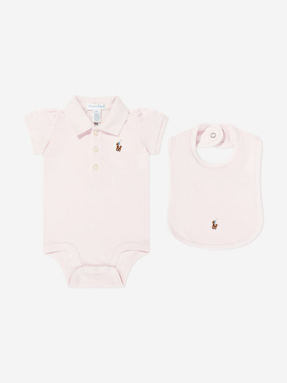 Ralph Lauren Baby Girls Bodysuit Gift Set in Pink