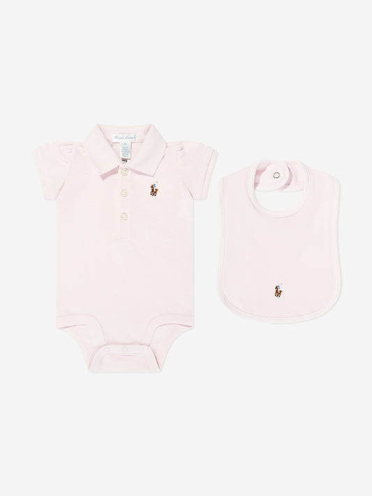 Ralph Lauren Baby Girls Bodysuit Gift Set in Pink