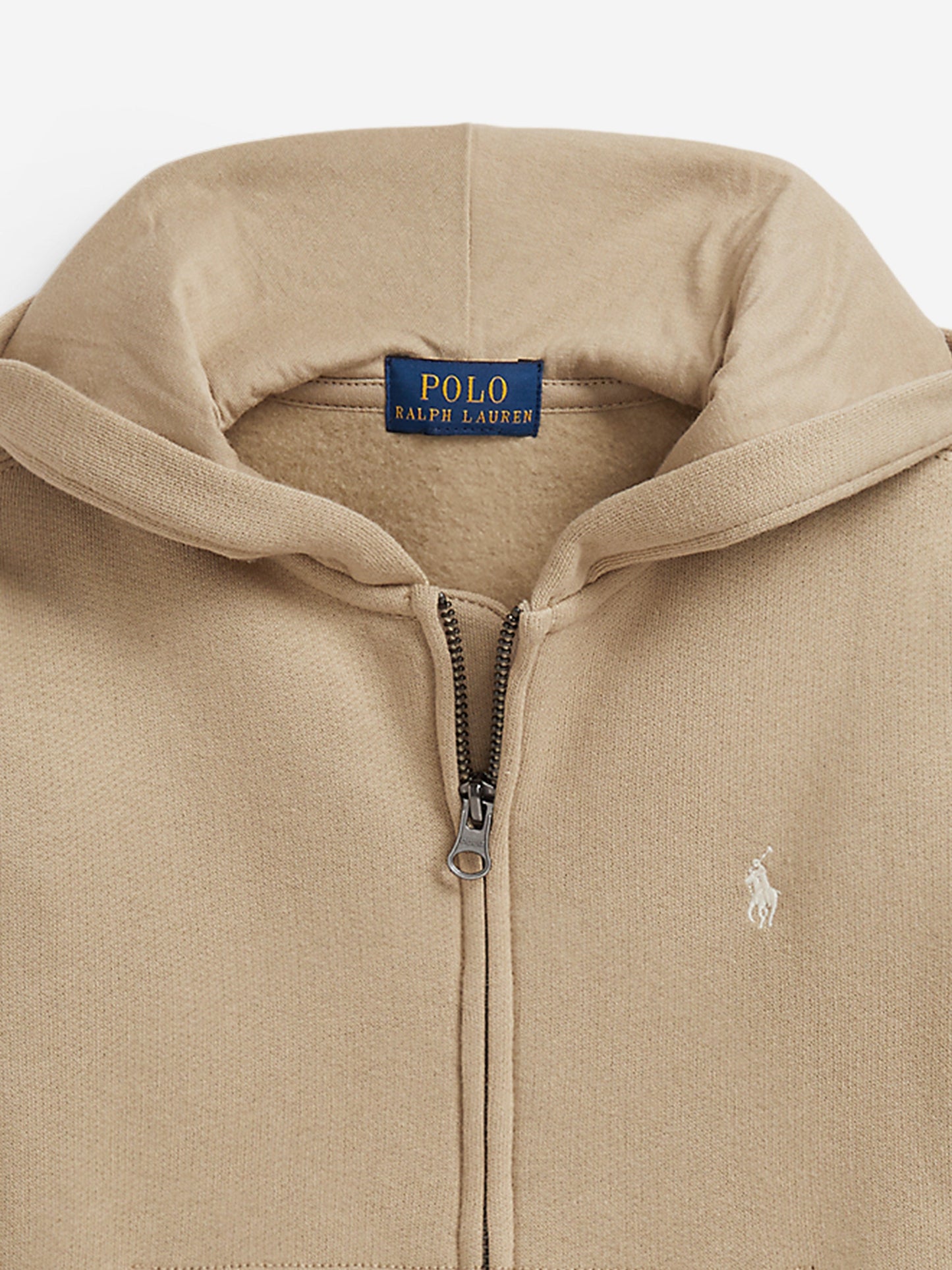 Ralph Lauren Boys Logo Zip Up Top in Beige