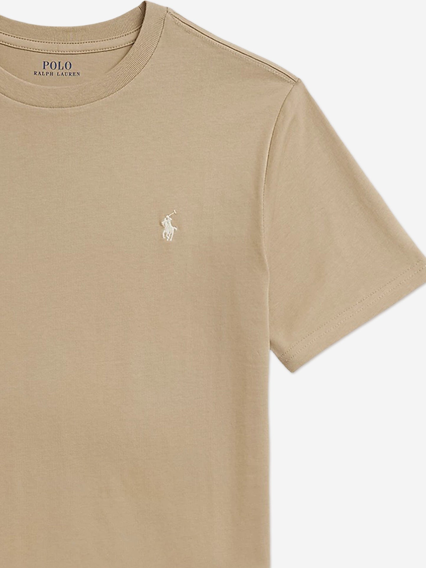 Ralph Lauren Boys Jersey Logo T-Shirt in Beige
