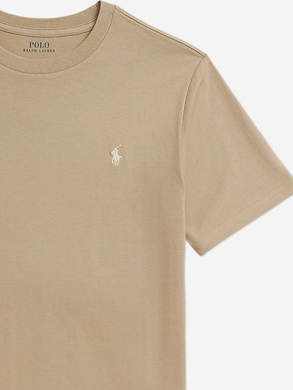Ralph Lauren Boys Jersey Logo T-Shirt in Beige