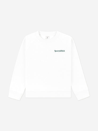Sporty & Rich Kids Drink More Water Sweatshirt in White