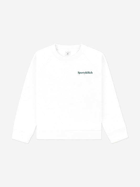 Sporty & Rich Kids Drink More Water Sweatshirt in White