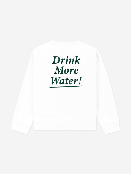 Sporty & Rich Kids Drink More Water Sweatshirt in White