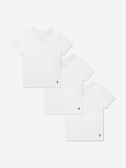 Ralph Lauren Boys 3 Pack T-Shirt Set in White
