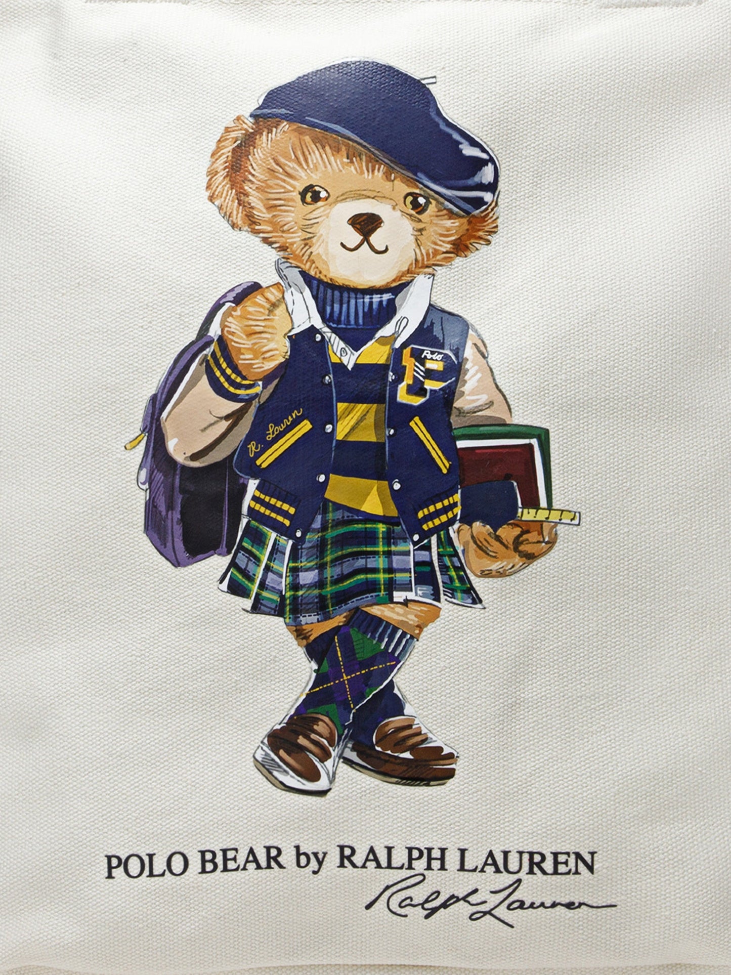 Ralph Lauren Girls Polo Bear Tote Bag in White (33cm)