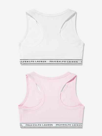 Ralph Lauren Girls 2 Pack Printed Bra Set in Pink