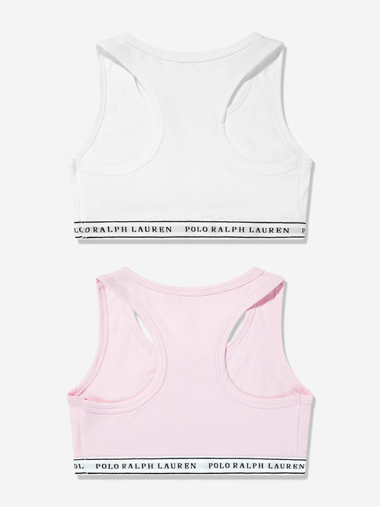Ralph Lauren Girls 2 Pack Printed Bra Set in Pink