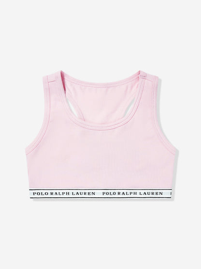 Ralph Lauren Girls 2 Pack Printed Bra Set in Pink