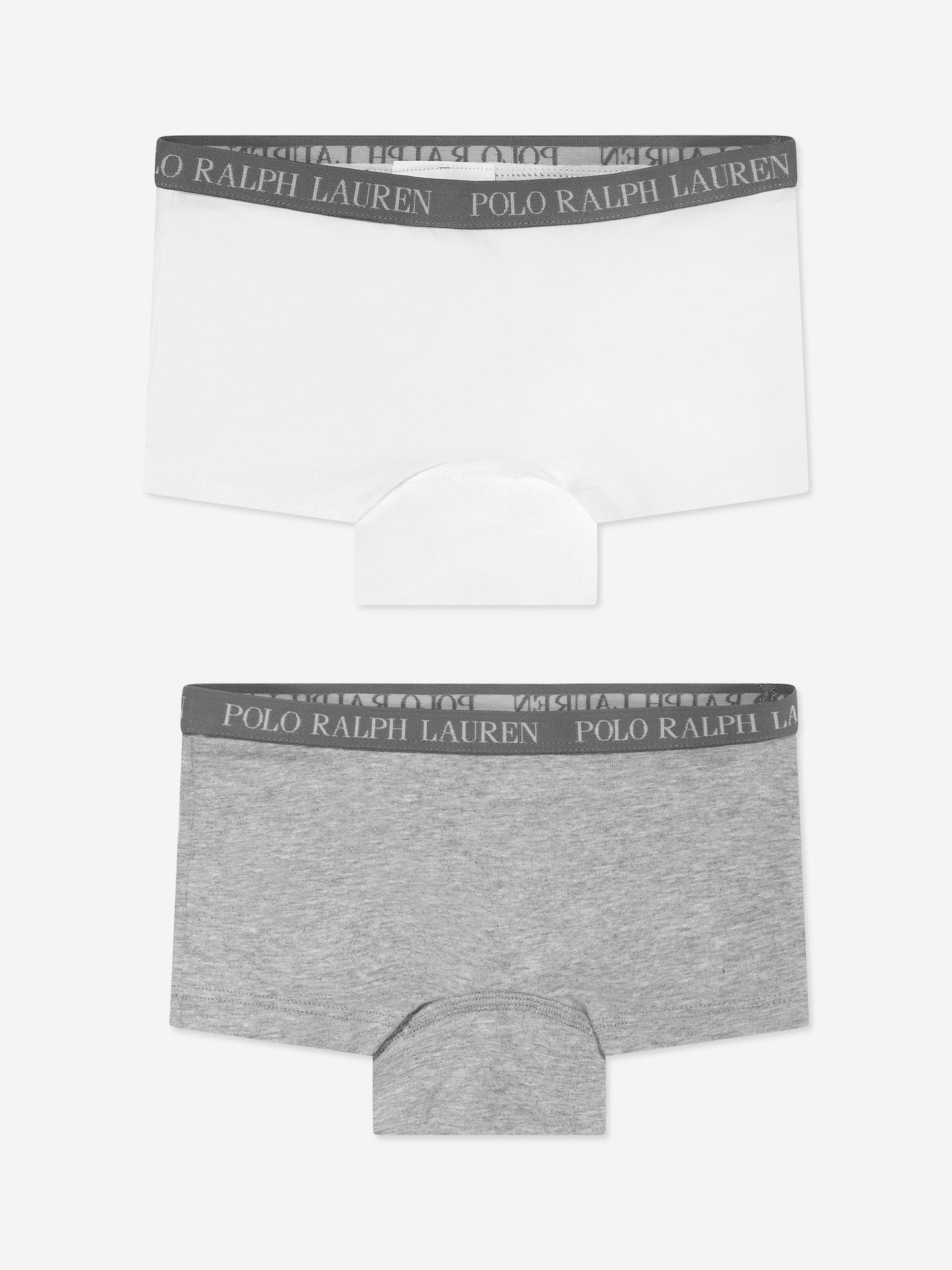 Ralph Lauren Girls Solid 2 Pack Short Knickers Set in Grey