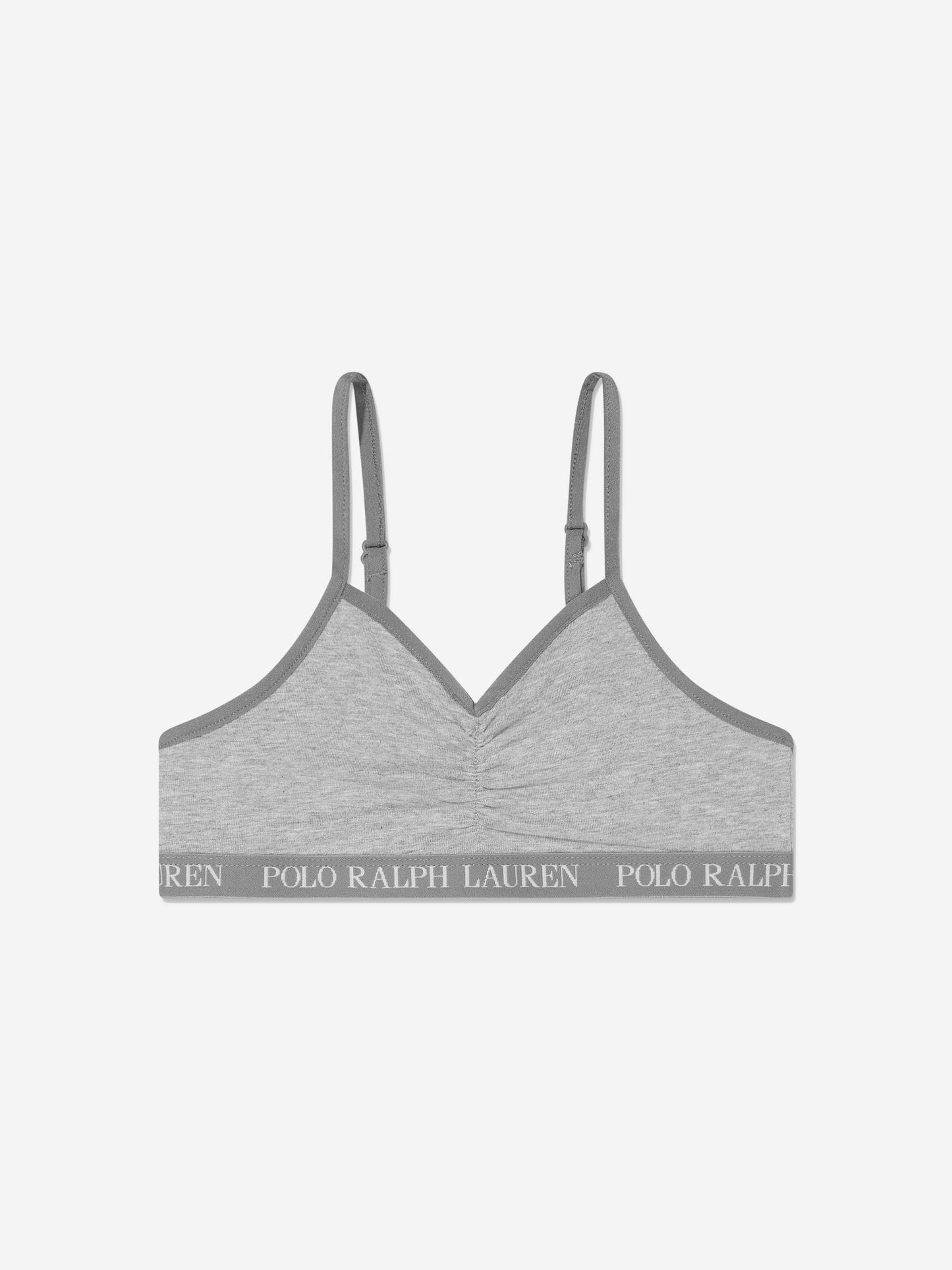 Ralph Lauren Girls Solid 2 Pack Bralettes Set in Grey