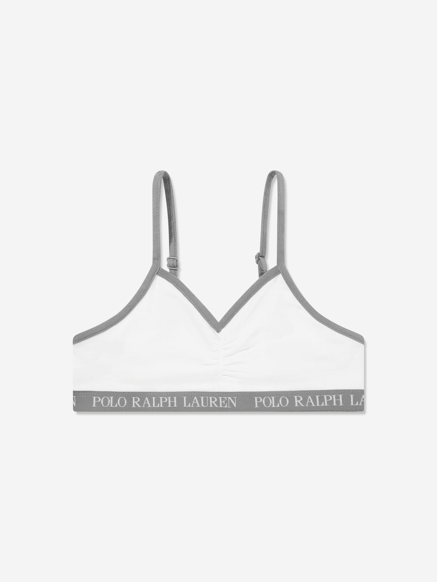 Ralph Lauren Girls Solid 2 Pack Bralettes Set in Grey