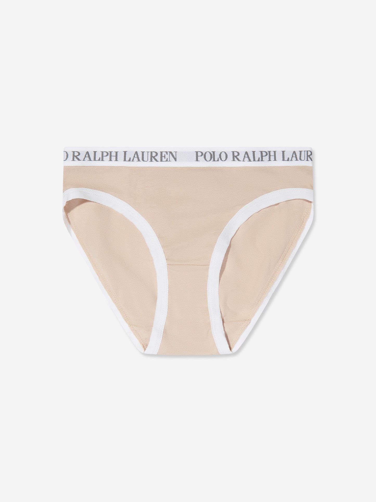 Ralph Lauren Girls Solid 3 Pack Bikini Knickers Set in Grey