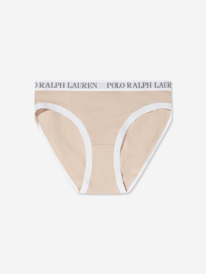 Ralph Lauren Girls Solid 3 Pack Bikini Knickers Set in Grey