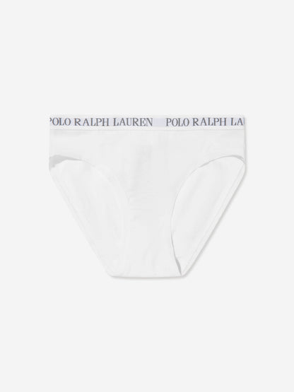 Ralph Lauren Girls Solid 3 Pack Bikini Knickers Set in Grey
