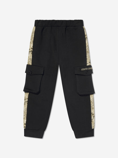 Roberto Cavalli Boys Logo Joggers in Black