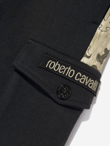 Roberto Cavalli Boys Logo Joggers in Black