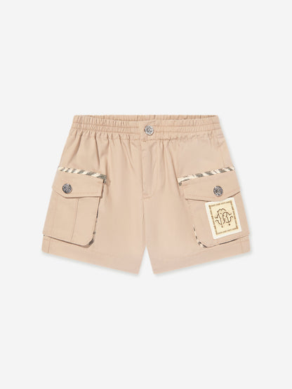 Roberto Cavalli Baby Boys Cargo Shorts in Beige