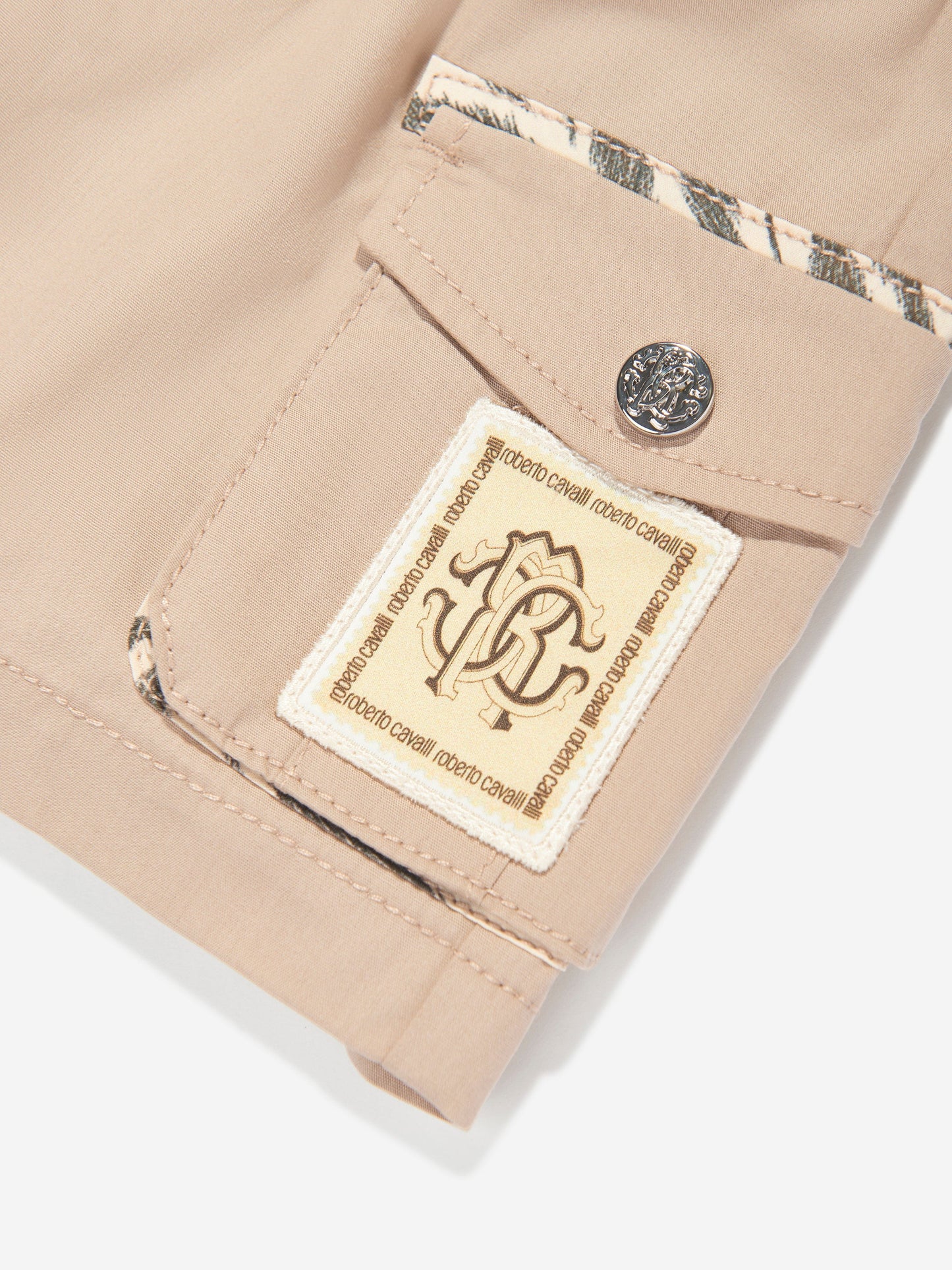 Roberto Cavalli Baby Boys Cargo Shorts in Beige