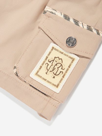 Roberto Cavalli Baby Boys Cargo Shorts in Beige