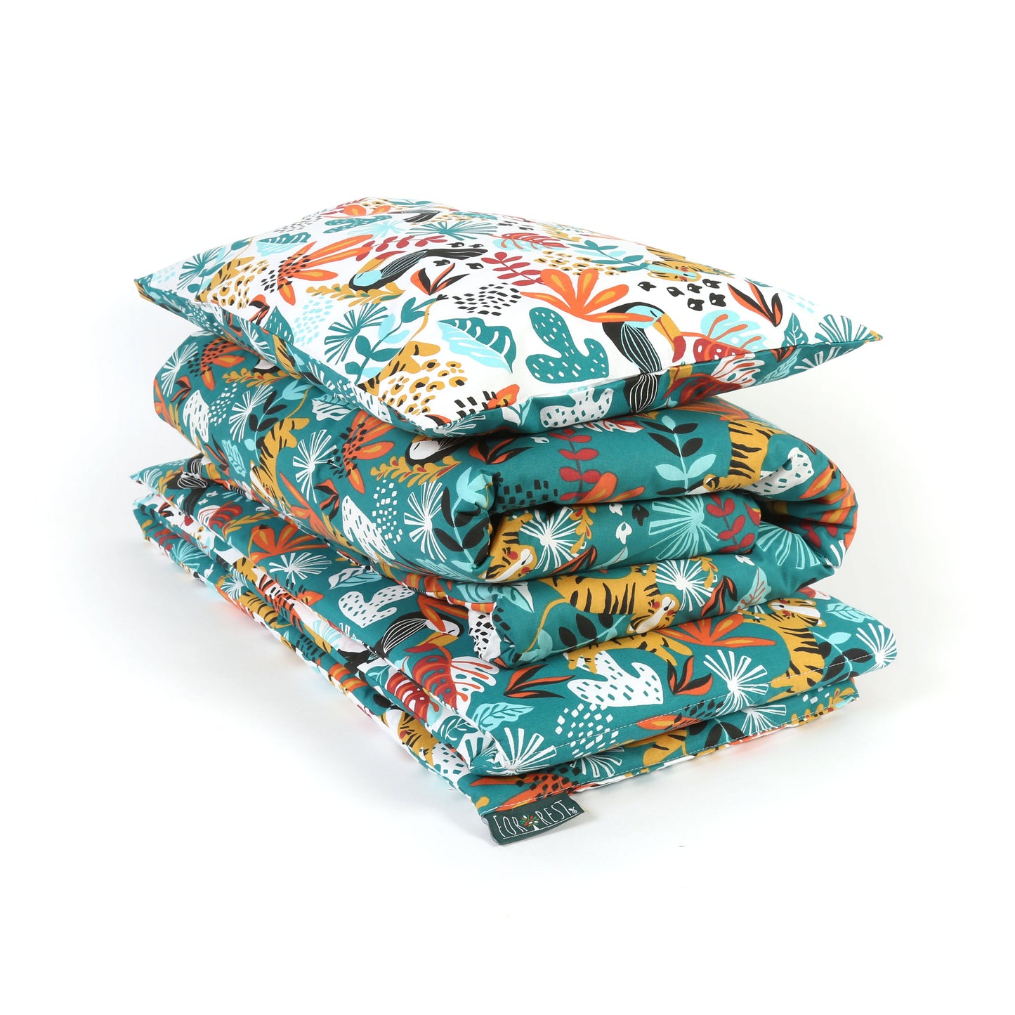 Rainforest Organic Cotton Toddler 3 Piece All-in-One 4.0 Tog Quilt Bedding Set with Bumper