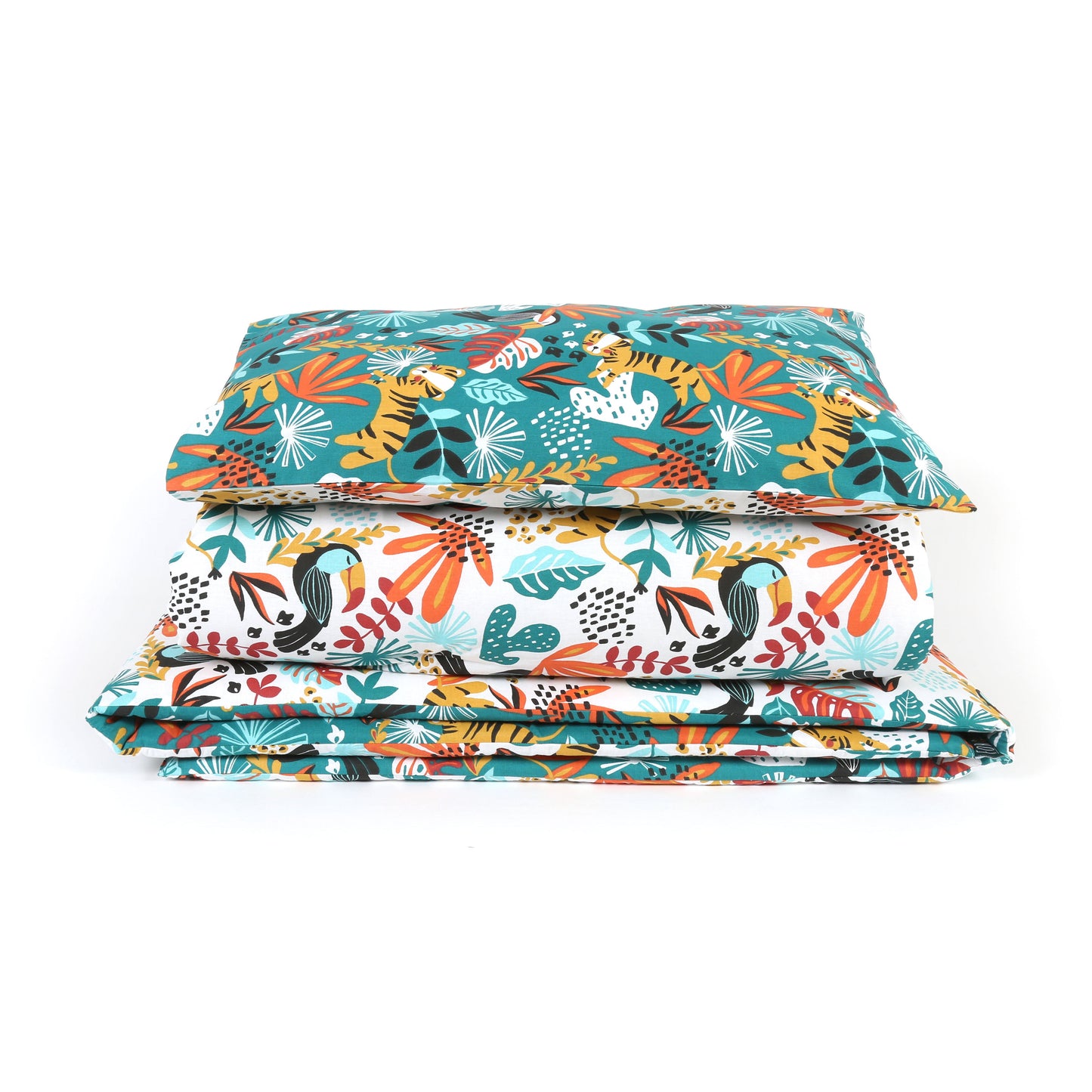Rainforest Organic Cotton Toddler 3 Piece All-in-One 4.0 Tog Quilt Bedding Set with Bumper